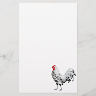 Silver Spangled Hamburg Rooster Stationery