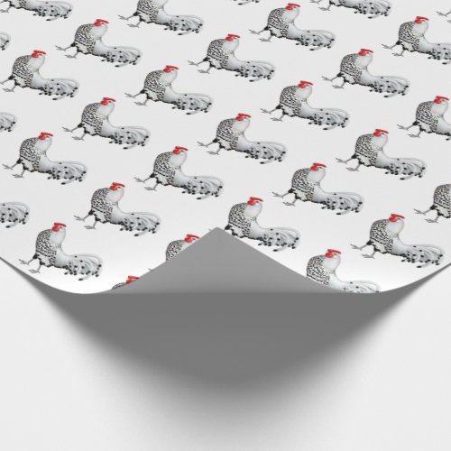 Silver Spangled Hamburg Rooster Wrapping Paper