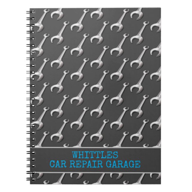 Silver Spanners Car Auto Mechanic Garage Workshop Notebook (Front)