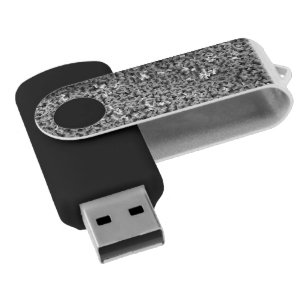 Silver Sparkle Abstract USB Stick Flash Drive