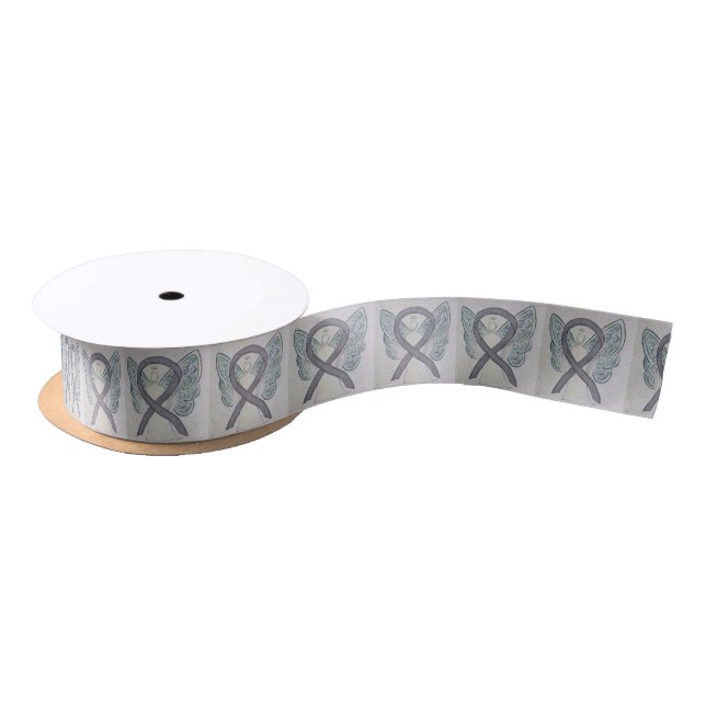 Silver Sparkle Awareness Ribbon Angel Ribbon (Spool)
