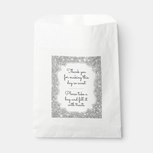 Silver Sparkle Candy Bar Buffet Wedding Favor Bag