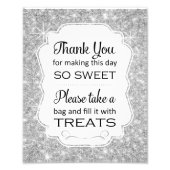 Silver Sparkle Candy Buffet Bridal Shower Sign (Front)