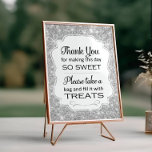 Silver Sparkle Candy Buffet Bridal Shower Sign at Zazzle
