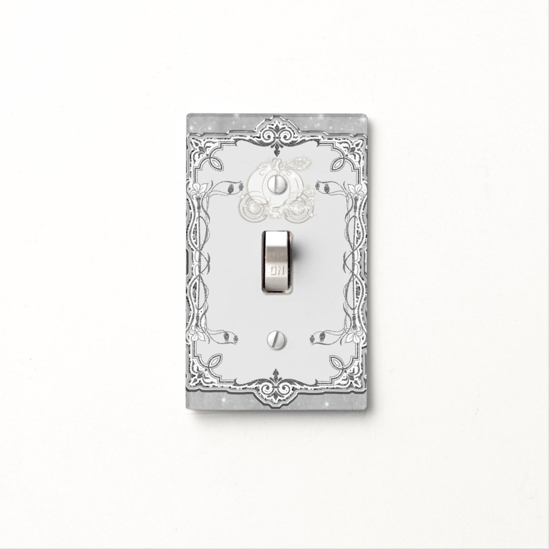 Silver Sparkle Carriage Cinderella Princess Royal Light Switch Cover ...