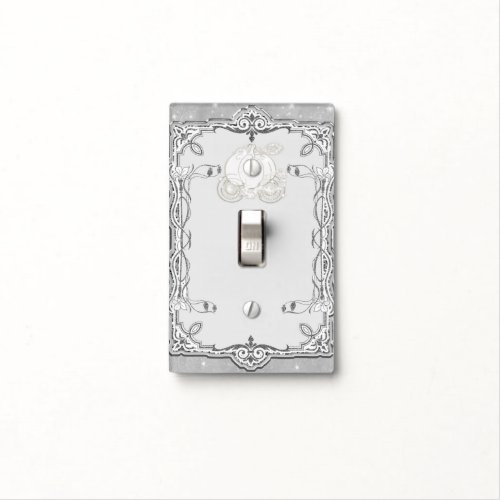 Silver Sparkle Carriage Cinderella Princess Royal Light Switch Cover