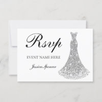 Silver Sparkle Dress all Birthday / Bridal RSVP