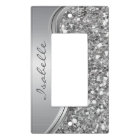 Silver Sparkle Glam Bling Monogram Name Metal