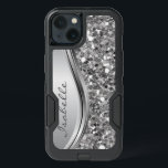 Silver Sparkle Glam Bling Personalized Metal iPhone 13 Case<br><div class="desc">The design is a photo and the cases are not made with actual glitter, sequins, metals or woods. This design is also available on other phone models. Choose Device Type to see other iPhone, Samsung Galaxy or Google cases. Some styles may be changed by selecting Style if that is an...</div>