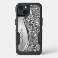 Silver Sparkle Glam Bling Personalized Metal
