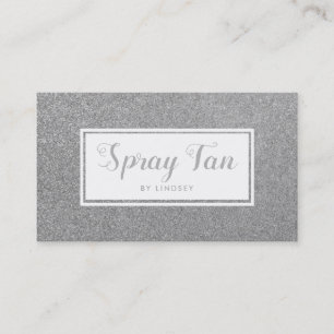 Silver Sparkle Glitter Beauty Spray Tan Salon Business Card
