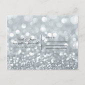 Silver Sparkle Glitter Eiffel Tower Save the Date Announcement Postcard (Back)