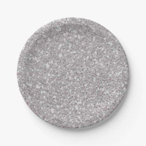 Silver Sparkle Glitter Glam Custom Party Paper Plates