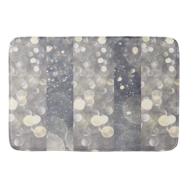 Silver Sparkle Glitter Glamour Glam Modern Trendy Bathroom Mat (Front)