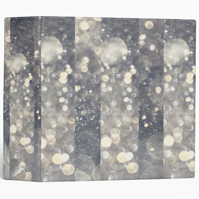 Silver Sparkle Glitter Glamour Glam Modern Trendy Binder (Front/Spine)