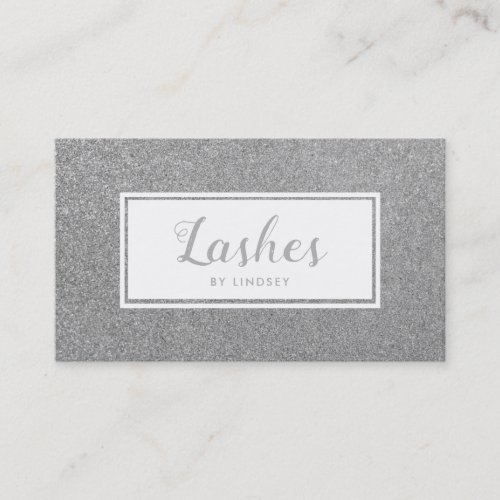 Silver Sparkle Glitter Lashes Make Up Artist Business Card