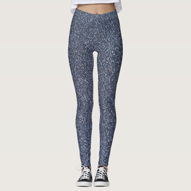 Silver Sparkle Glitter Leggings (Front)