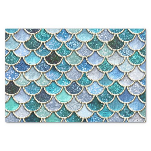 Silver Sparkle Glitter Mermaid Scales Tissue Paper