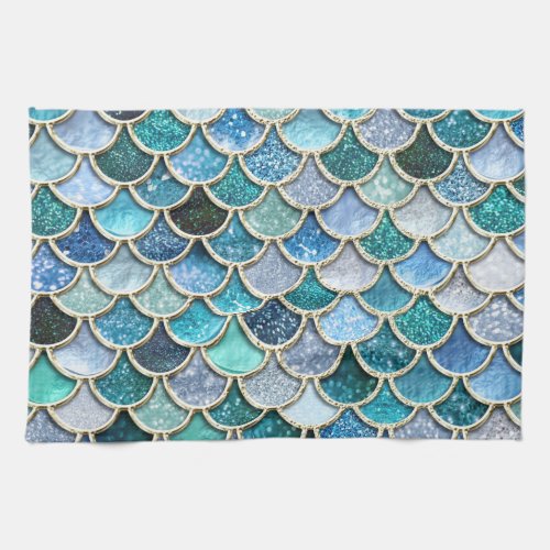 Silver Sparkle Glitter Mermaid Scales Towel