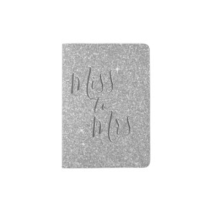 Silver Sparkle Glitter Miss to Mrs Passport Holder