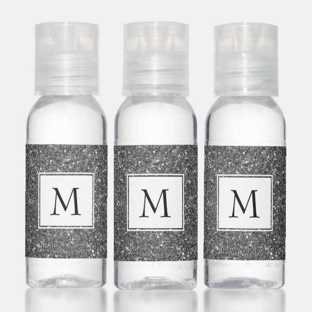 Silver Sparkle Glitter | MONOGRAM Hand Sanitizer (Set)