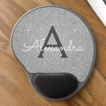 Silver Sparkle Glitter Monogram Name Mousepad<br><div class="desc">Silver Sparkle Glitter Monogram Name Monogram Mousepad. This Mousepad can be customized to include your first name. Please contact the designer for customized matching items.</div>