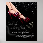 Red Bottom Heels Louboutin Classic Black Pumps Poster, Zazzle