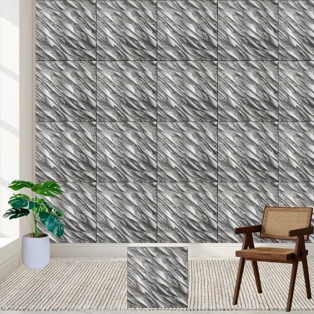 Silver Sparkle Glossy Shiny Unique Ceramic Tile (Silver Sparkle Glossy Shiny Unique Ceramic Tile)