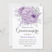 Silver Sparkle Lavender Quinceanera Party Invite (Front)