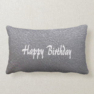 Silver Sparkle Leather Look DIY add TEXT IMAGE Lumbar Pillow