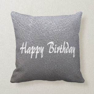 Silver Sparkle Leather Look  DIY add TEXT IMAGE Throw Pillow