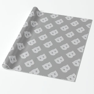 Silver Sparkle Letter B Wrapping Paper