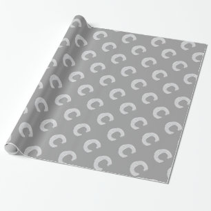 Silver Sparkle Letter C Wrapping Paper
