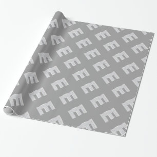 Silver Sparkle Letter E Wrapping Paper