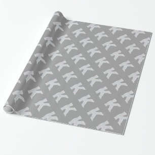 Silver Sparkle Letter K Wrapping Paper
