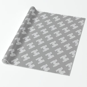 Silver Sparkle Letter M Wrapping Paper