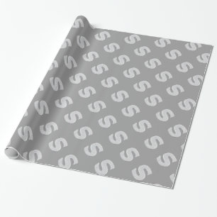 Silver Sparkle Letter S Wrapping Paper