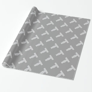 Silver Sparkle Letter T Wrapping Paper