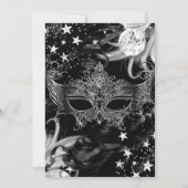 Silver Sparkle Magical Night Masquerade Invitation (Back)