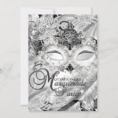 Silver Sparkle Mask Masquerade Quinceanera Invitation (Front)