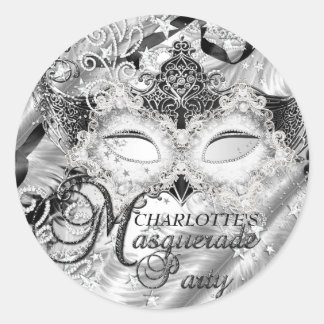 Silver Sparkle Mask Masquerade Sticker