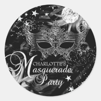 Silver Sparkle Mask Star Night Masquerade Sticker