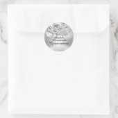 Silver Sparkle Masquerade Quinceanera Sticker (Bag)
