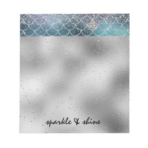 Silver Sparkle Mermaid Notepad