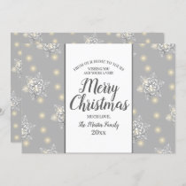 Silver Sparkle Merry Christmas Greeting Card