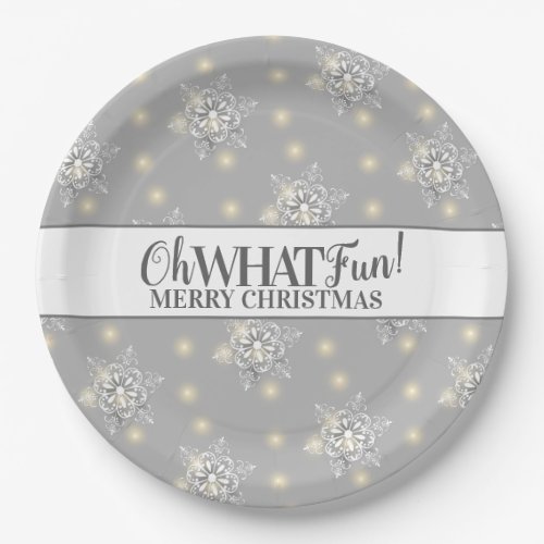 Silver Sparkle Merry Christmas Paper Plates