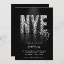 Silver Sparkle New Years Eve Party Invitation