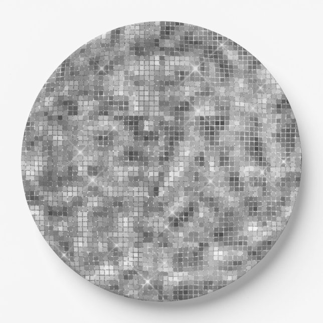 Silver Sparkle Paper Plates (Front)