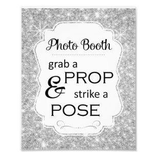 Silver Sparkle Photo Booth Bridal Shower Wedding Print