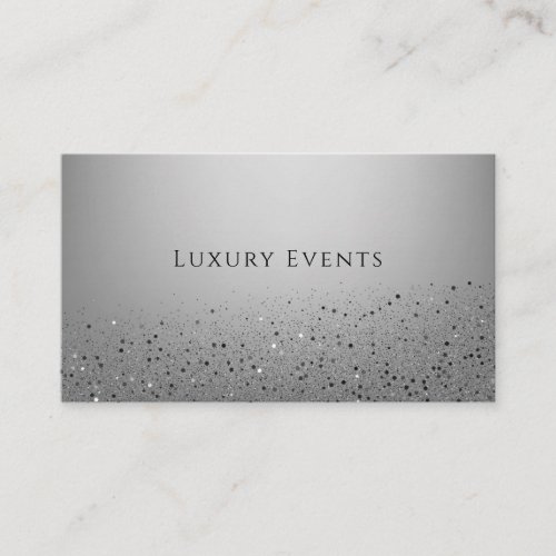 Silver Sparkle Sparkly Glitter Party Event Planner Business Card